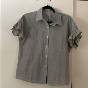 Striped Ruffle Sleeved Top